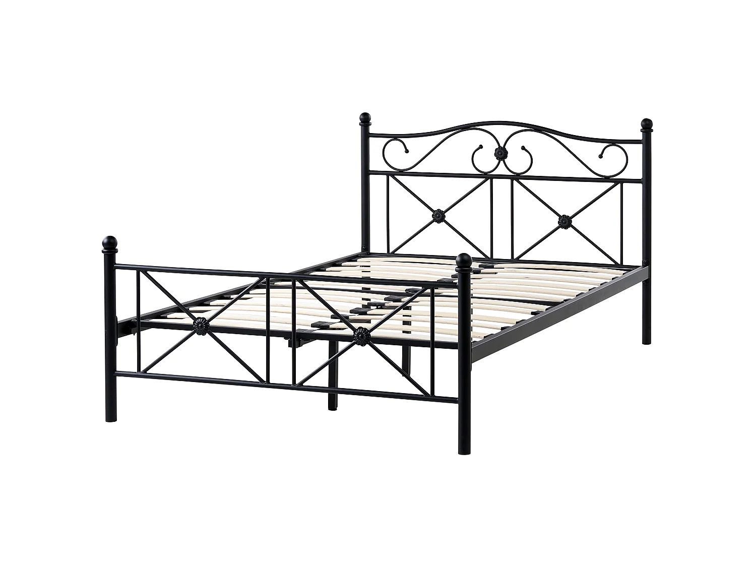Bed Metal RODEZ 120 x 200 cm (EU Small Double) Black