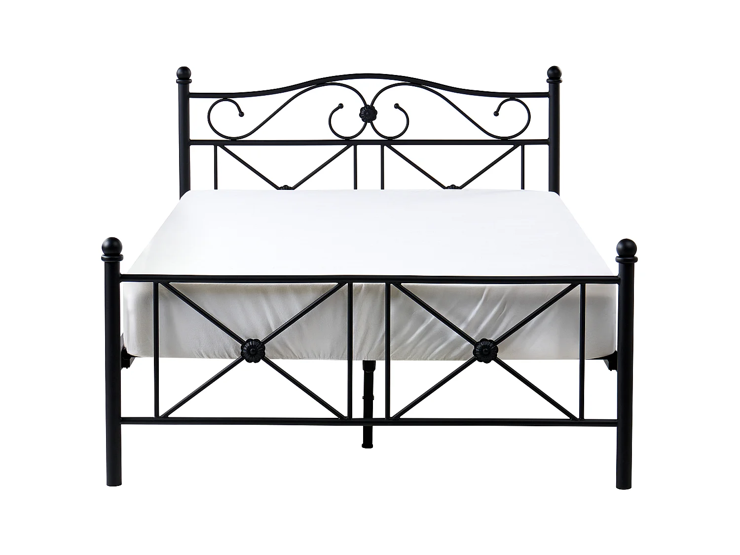 Bed Metal RODEZ 120 x 200 cm (EU Small Double) Black