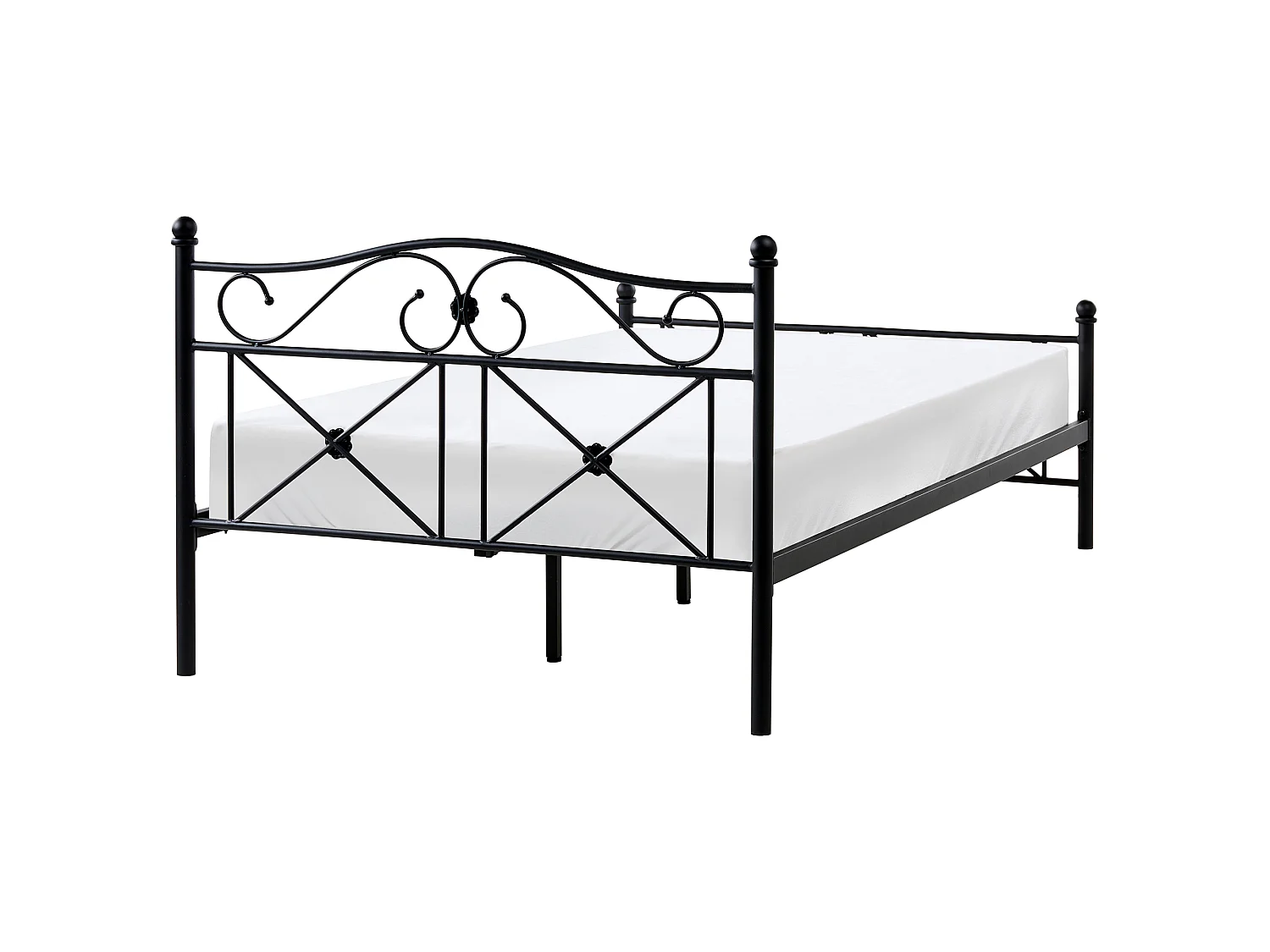 Bed Metal RODEZ 120 x 200 cm (EU Small Double) Black