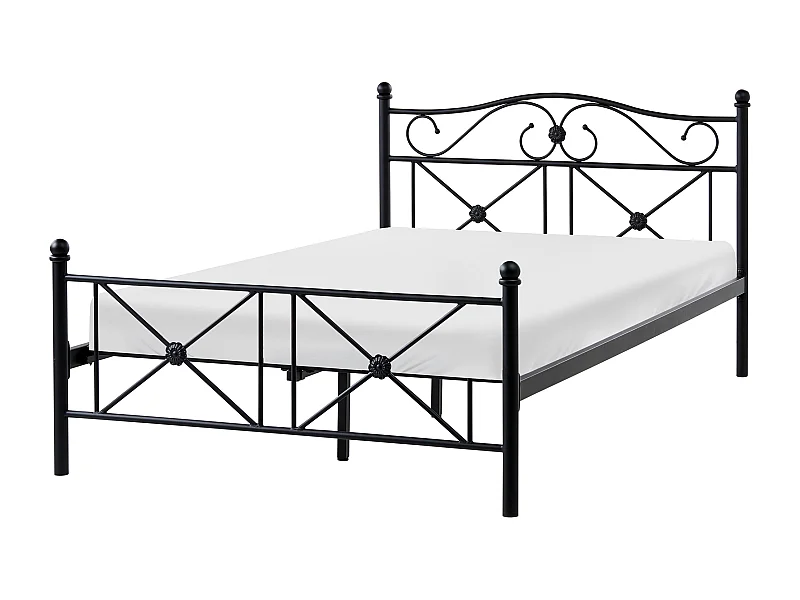 Lit avec sommier Métal RODEZ 120 x 200 cm Noir