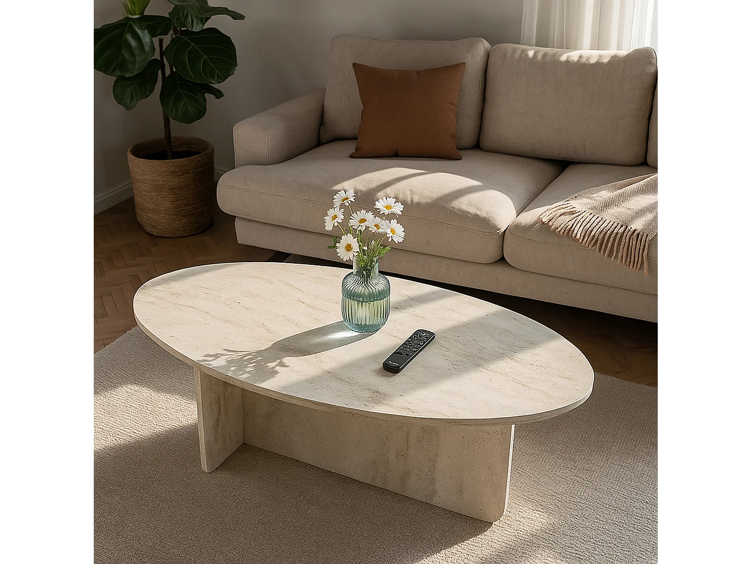 Couchtisch Luminous Beige Grau Granitoptik 120x60 cm
