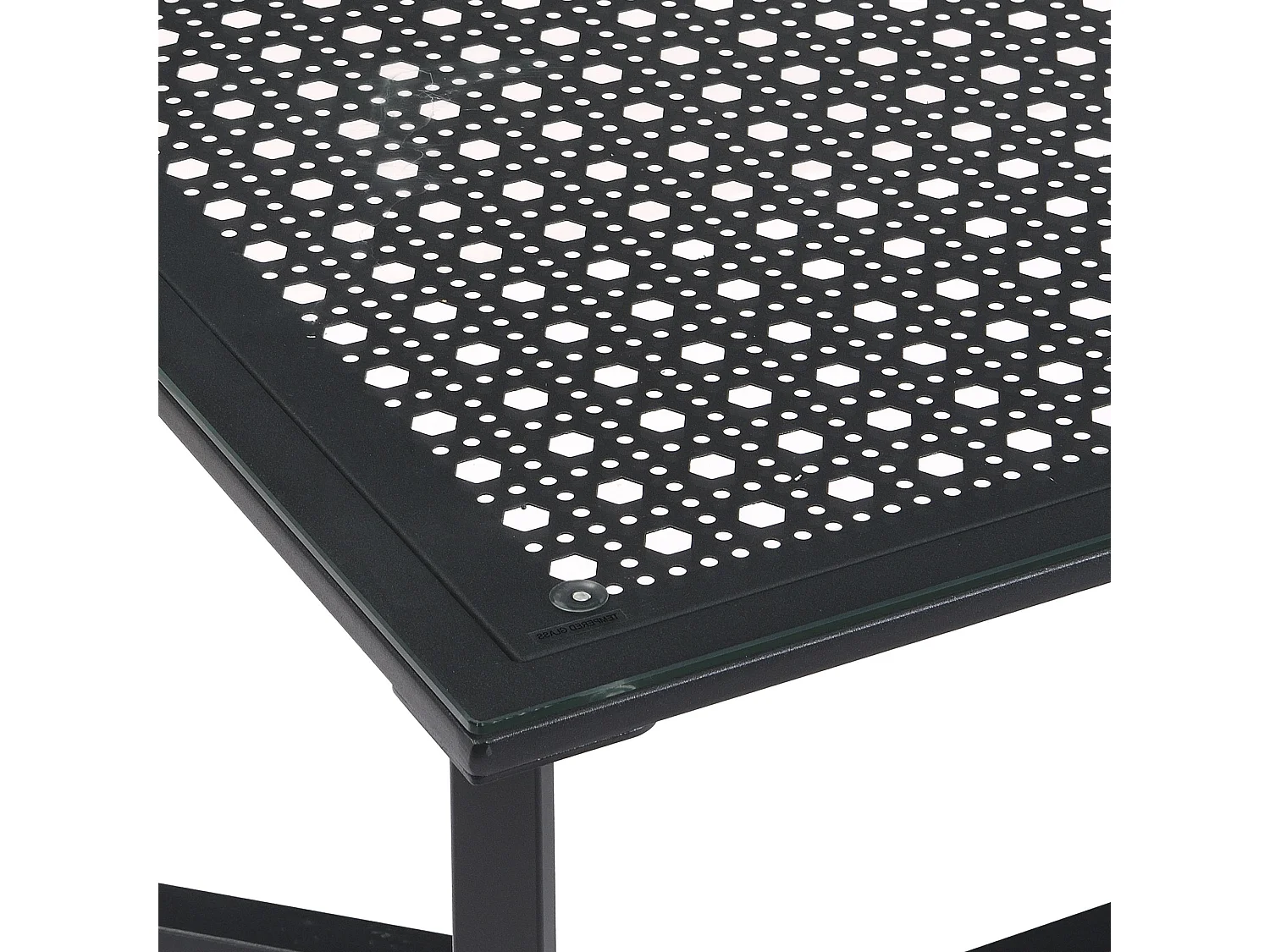 Table basse table de canapé verre métal 100 cm table de salon rectangulaire