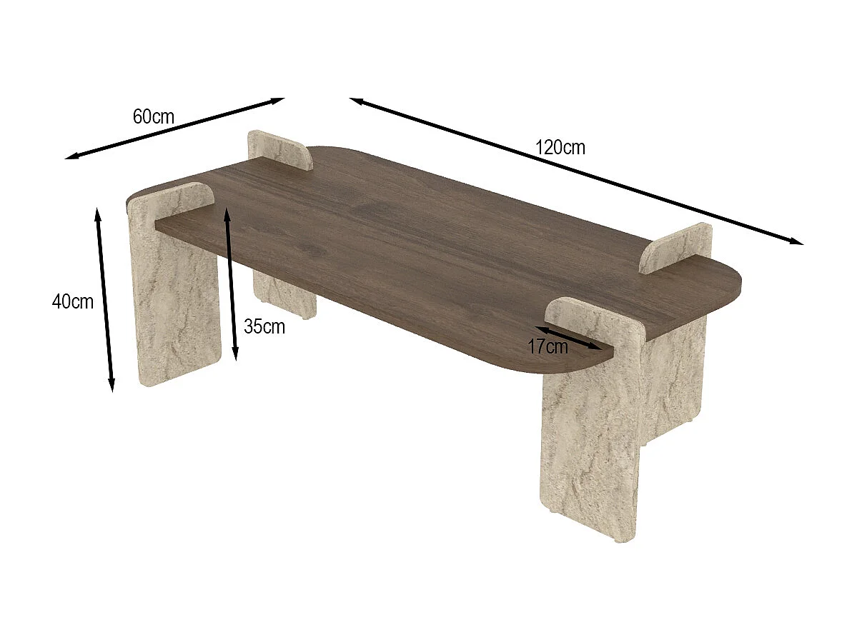 Couchtisch Twinkle Braun 60x120