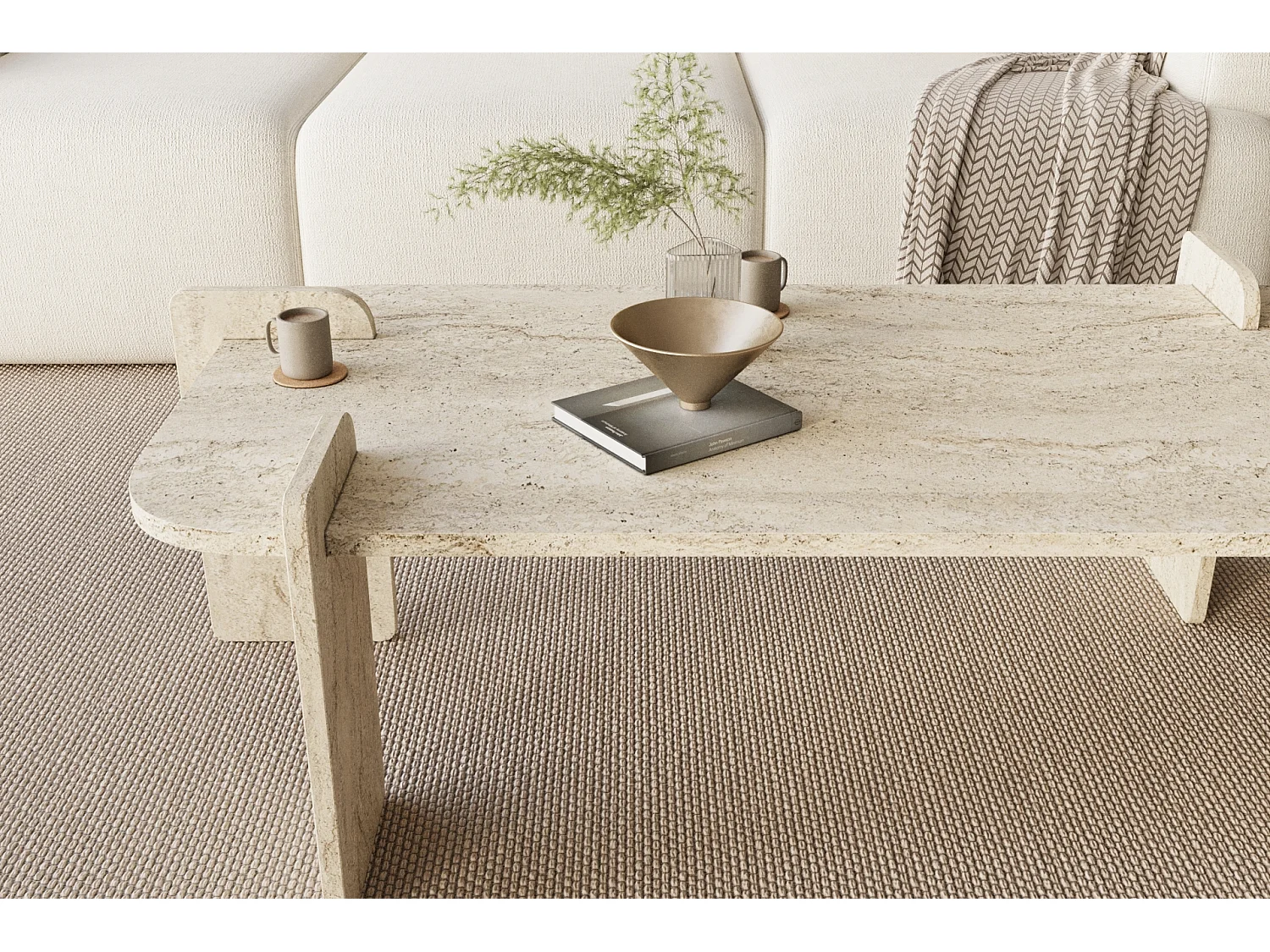 Couchtisch Twinkle Travertin Granit Optik 60x120