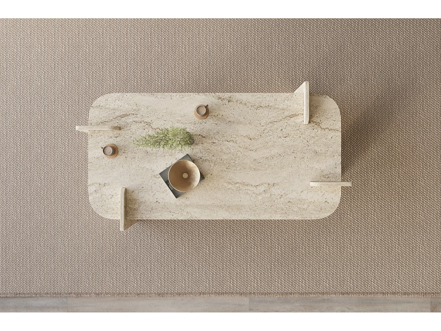 Couchtisch Twinkle Travertin Granit Optik 60x120