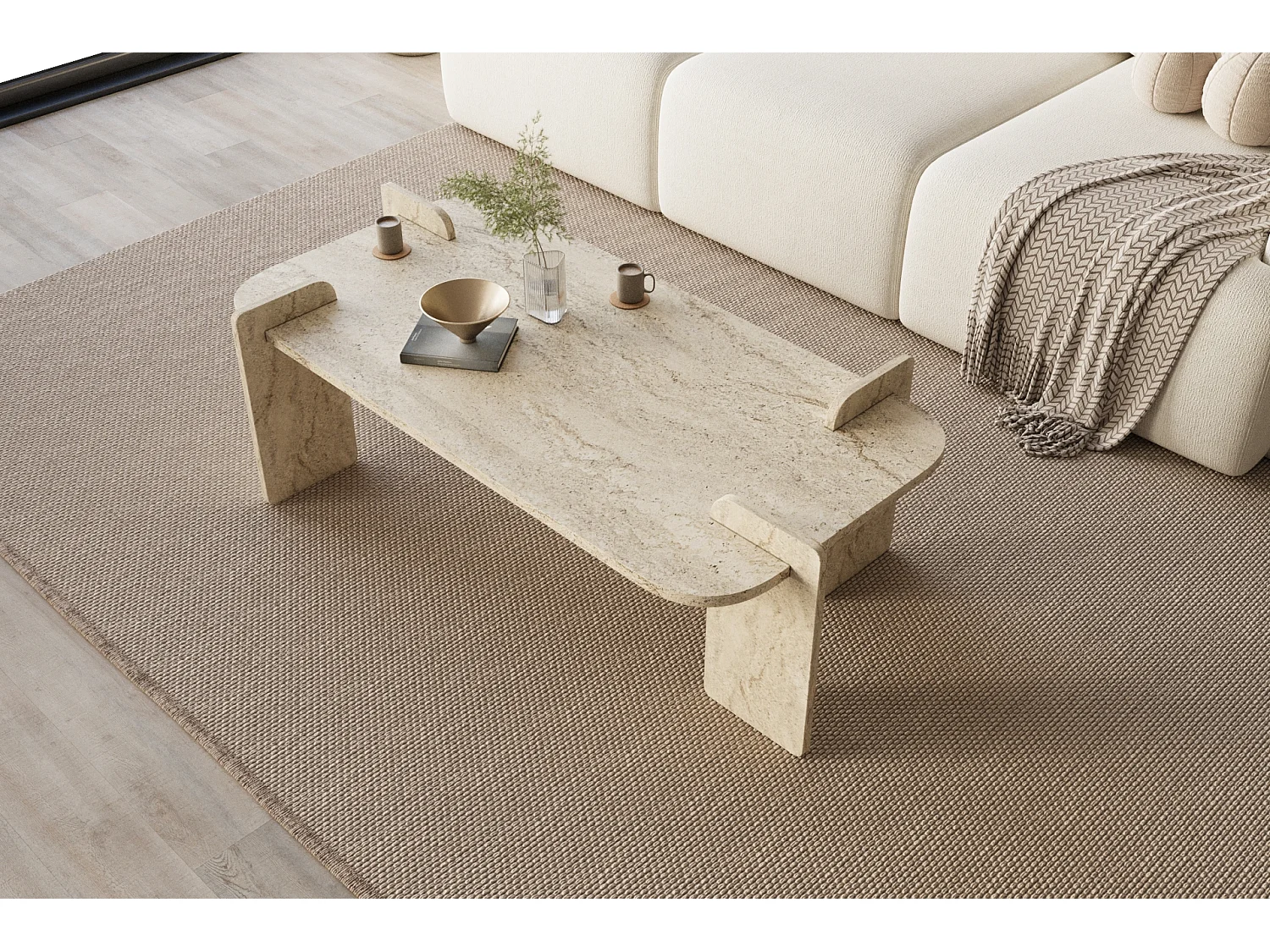 Couchtisch Twinkle Travertin Granit Optik 60x120