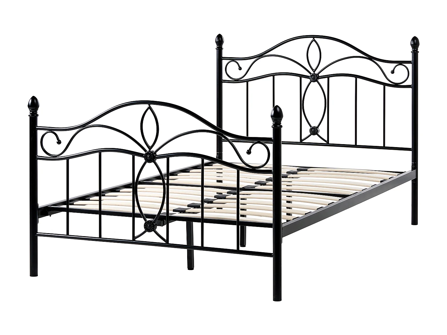 Lit avec sommier Métal ANTLIA 120 x 200 cm Noir