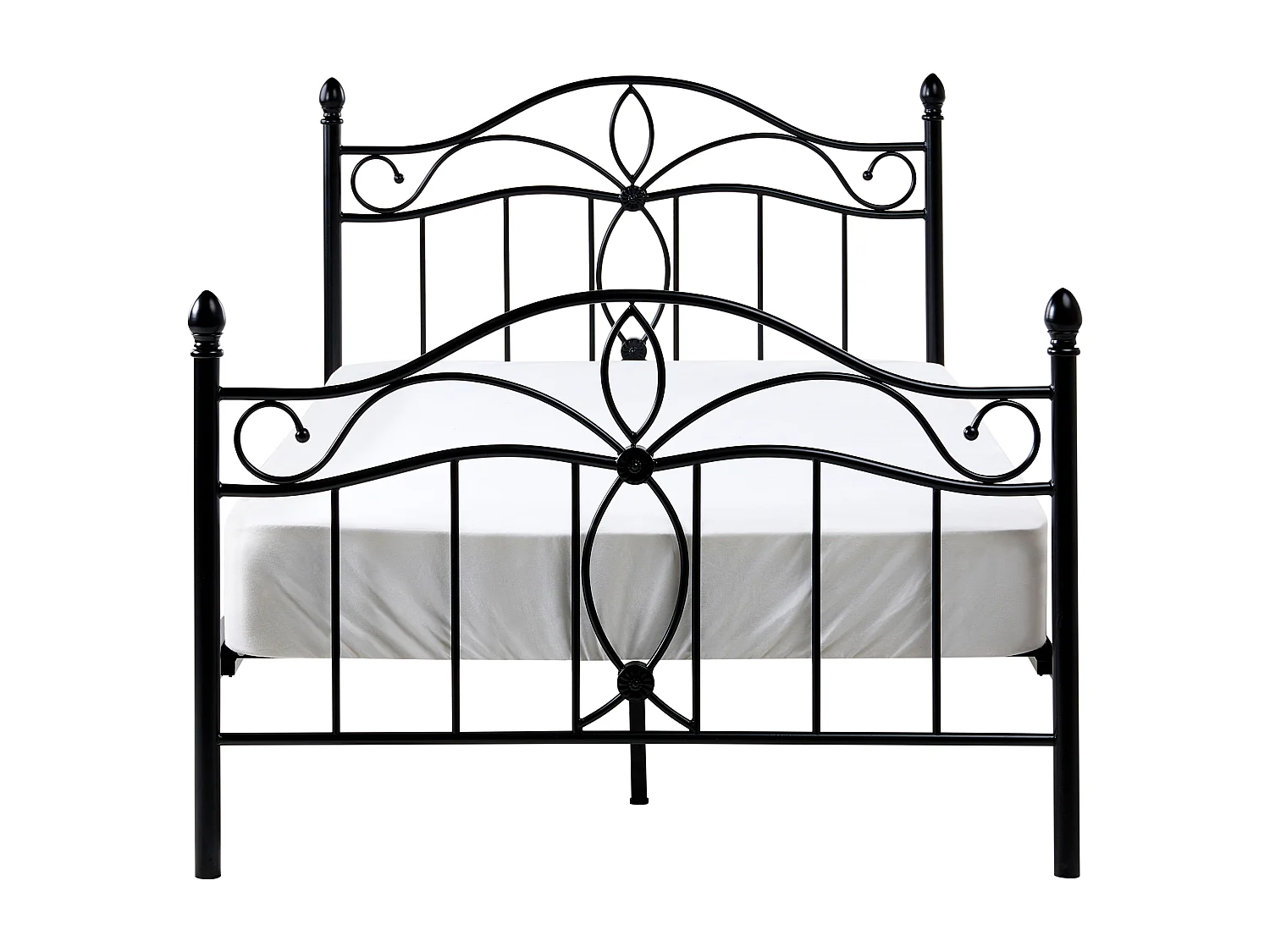 Lit avec sommier Métal ANTLIA 120 x 200 cm Noir