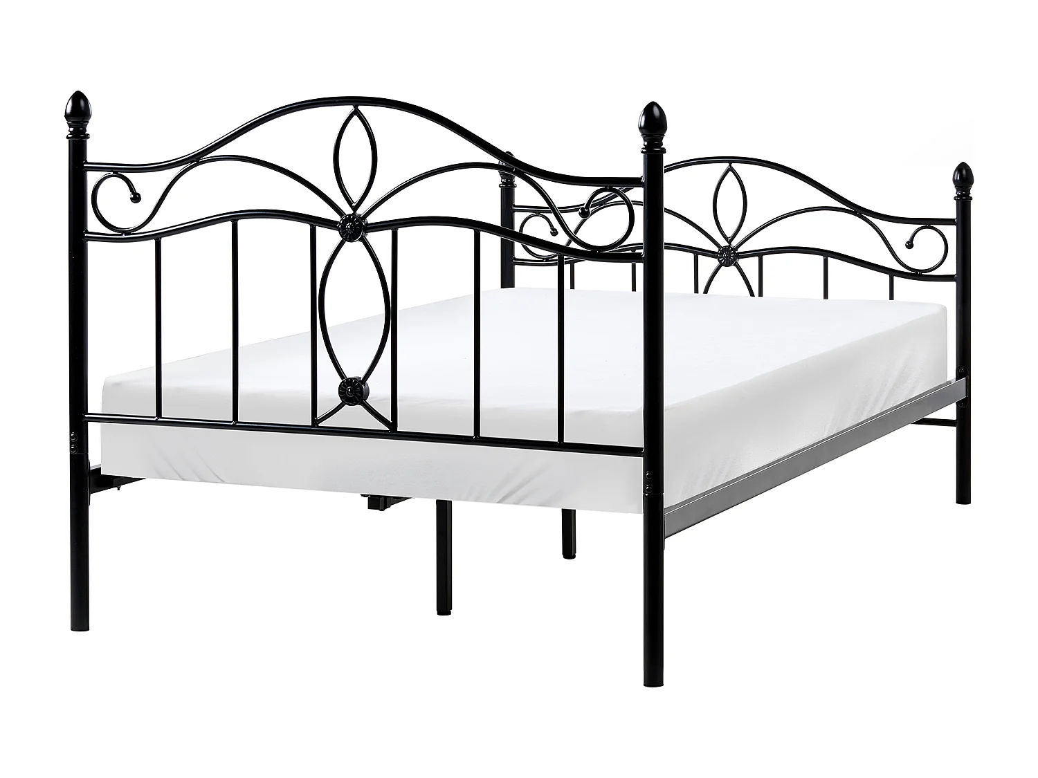 Lit avec sommier Métal ANTLIA 120 x 200 cm Noir