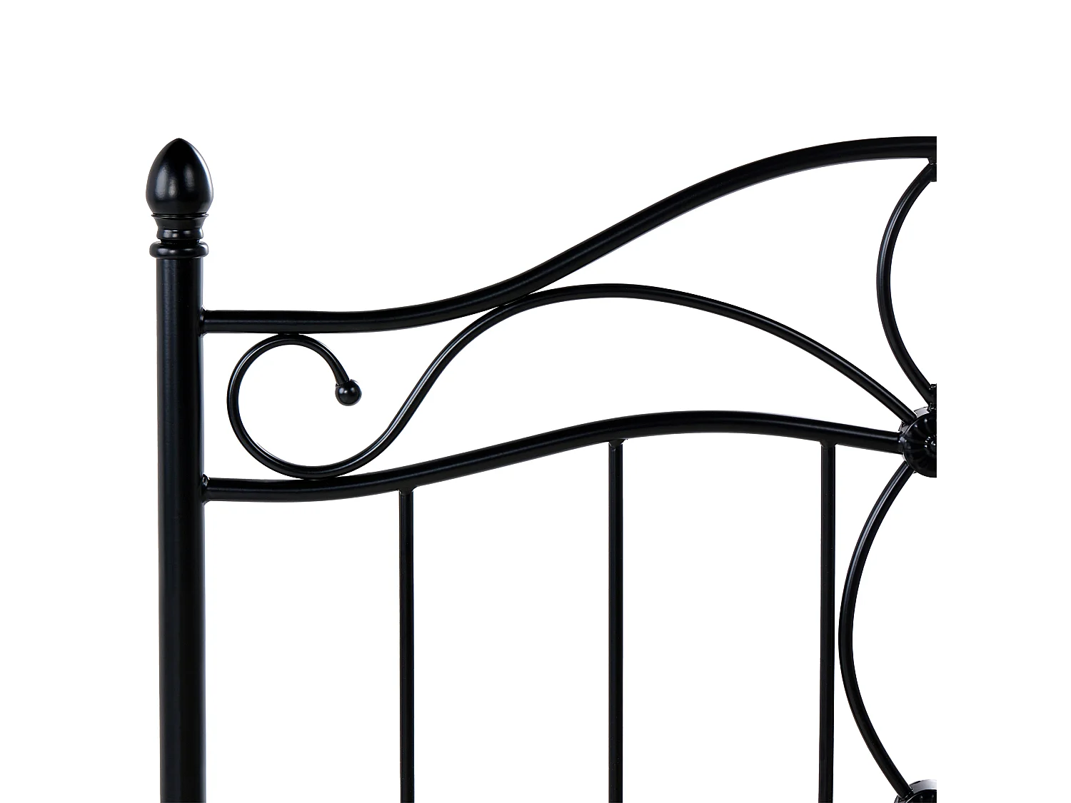 Lit avec sommier Métal ANTLIA 120 x 200 cm Noir