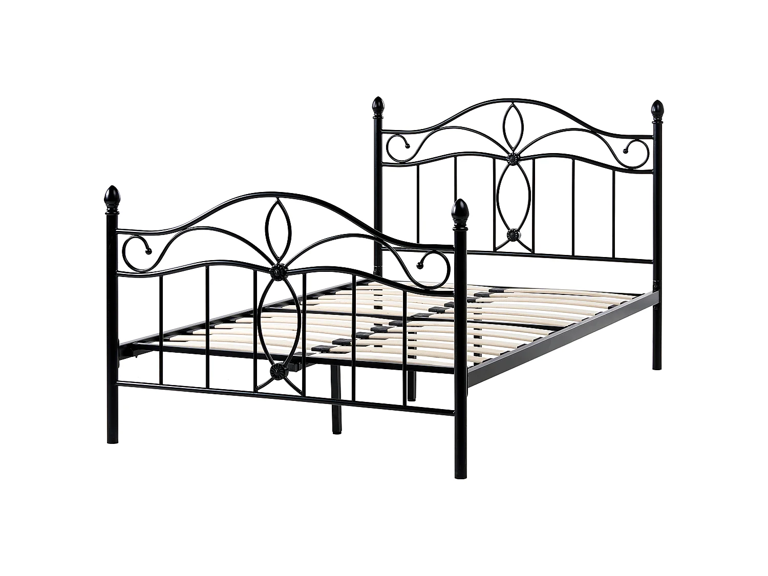 Bed Metal ANTLIA 120 x 200 cm (EU Small Double) Black