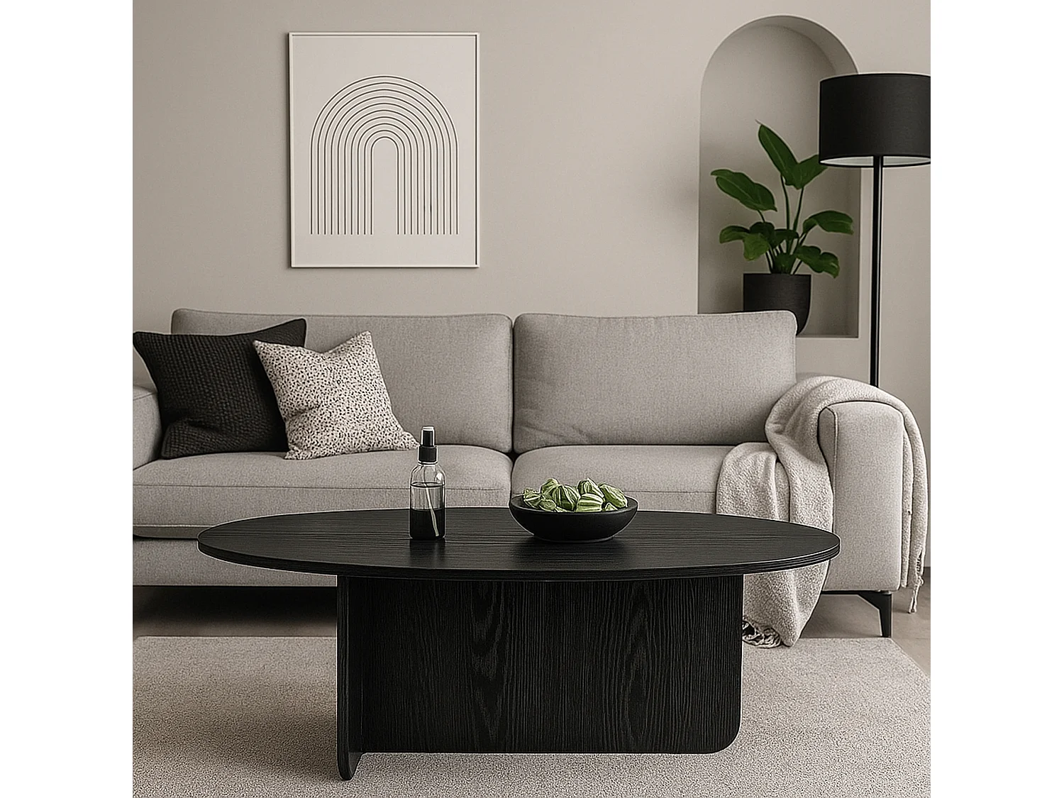 Couchtisch Luminous Schwarz Holzoptik 120x60 cm