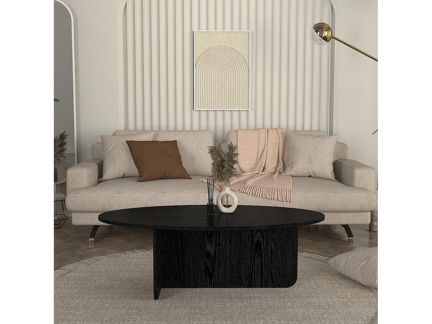 Couchtisch Luminous Schwarz Holzoptik 120x60 cm