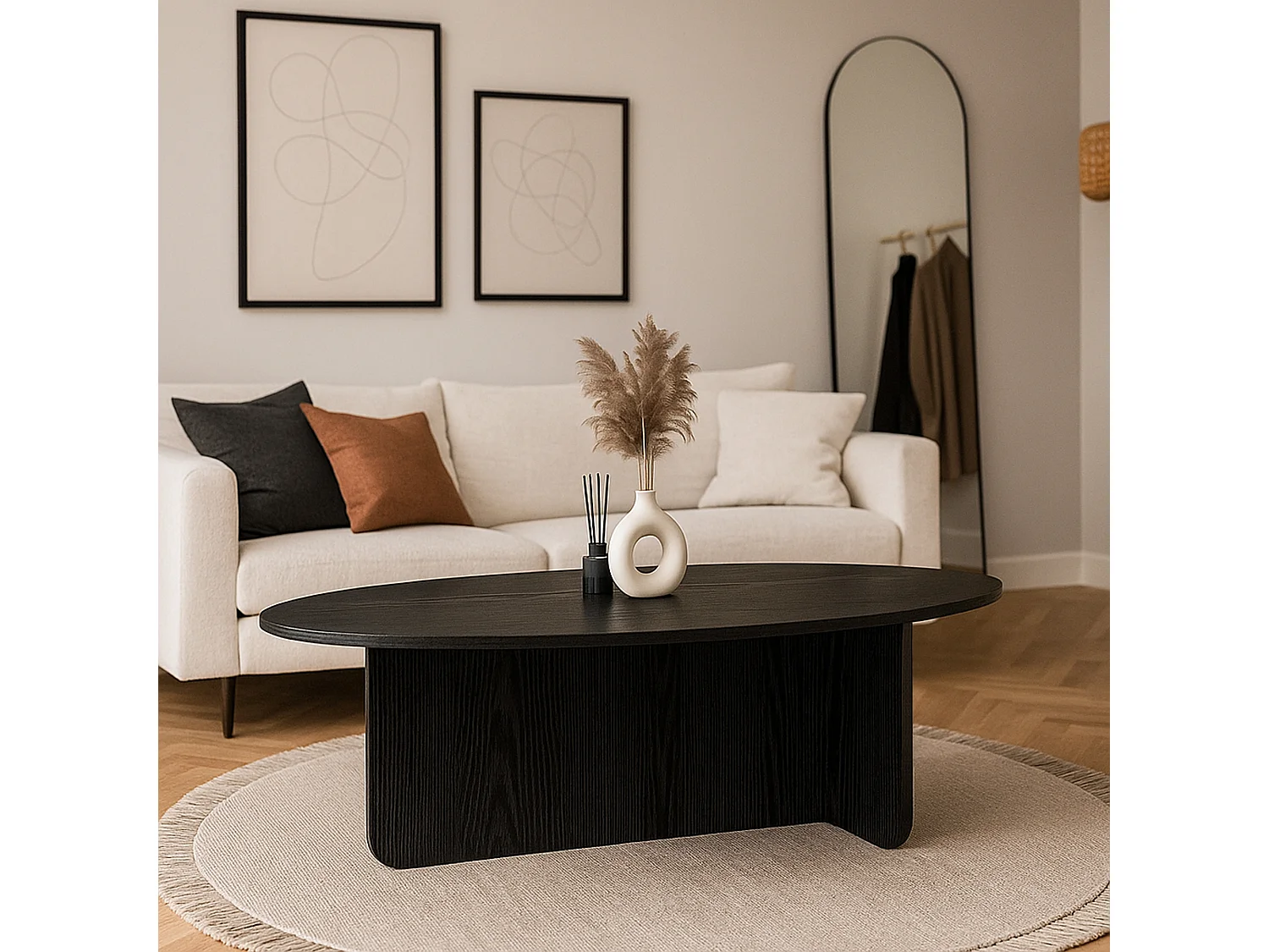 Couchtisch Luminous Schwarz Holzoptik 120x60 cm