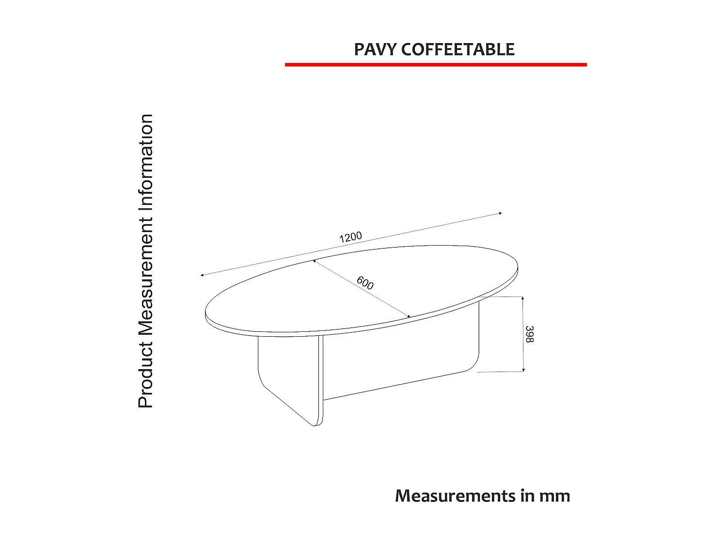 Couchtisch Luminous Schwarz Holzoptik 120x60 cm