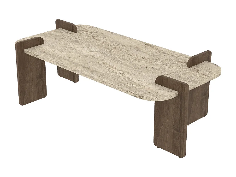 Couchtisch Twinkle Travertin Braun Granit Optik 60x120