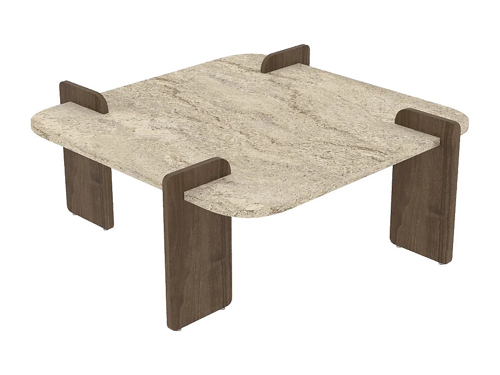 Couchtisch Brilliance Travertin Braun Granit Optik 90x90