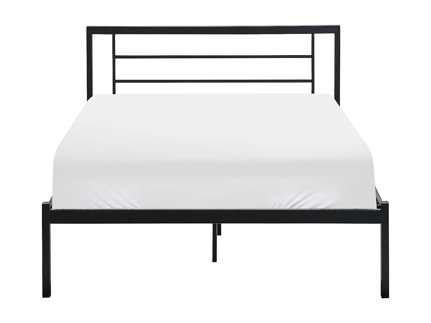 Lit avec sommier Métal CUSSET 120 x 200 cm Noir