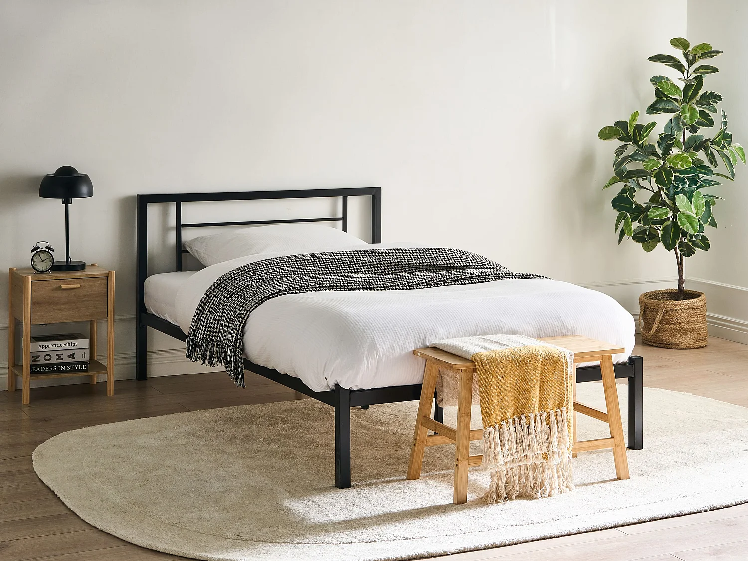 Lit avec sommier Métal CUSSET 120 x 200 cm Noir