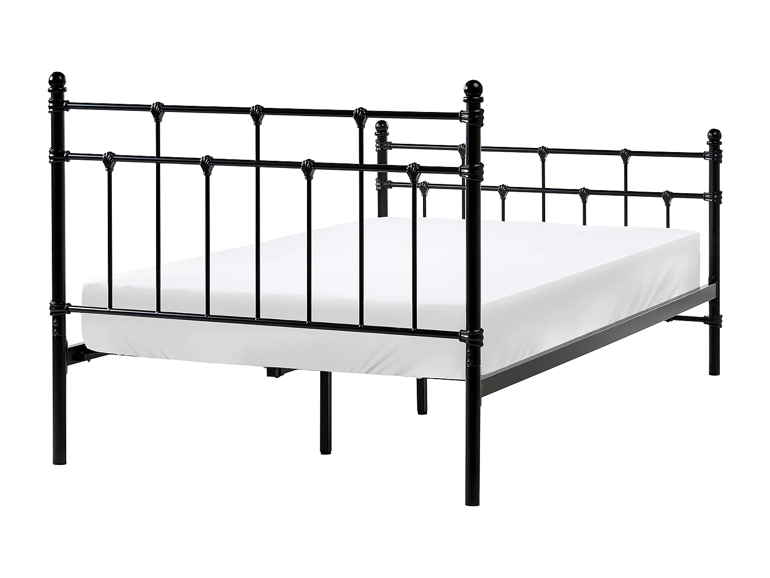 Lit avec sommier Métal LYNX 120 x 200 cm Noir