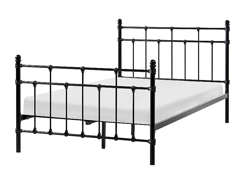 Lit avec sommier Métal LYNX 120 x 200 cm Noir