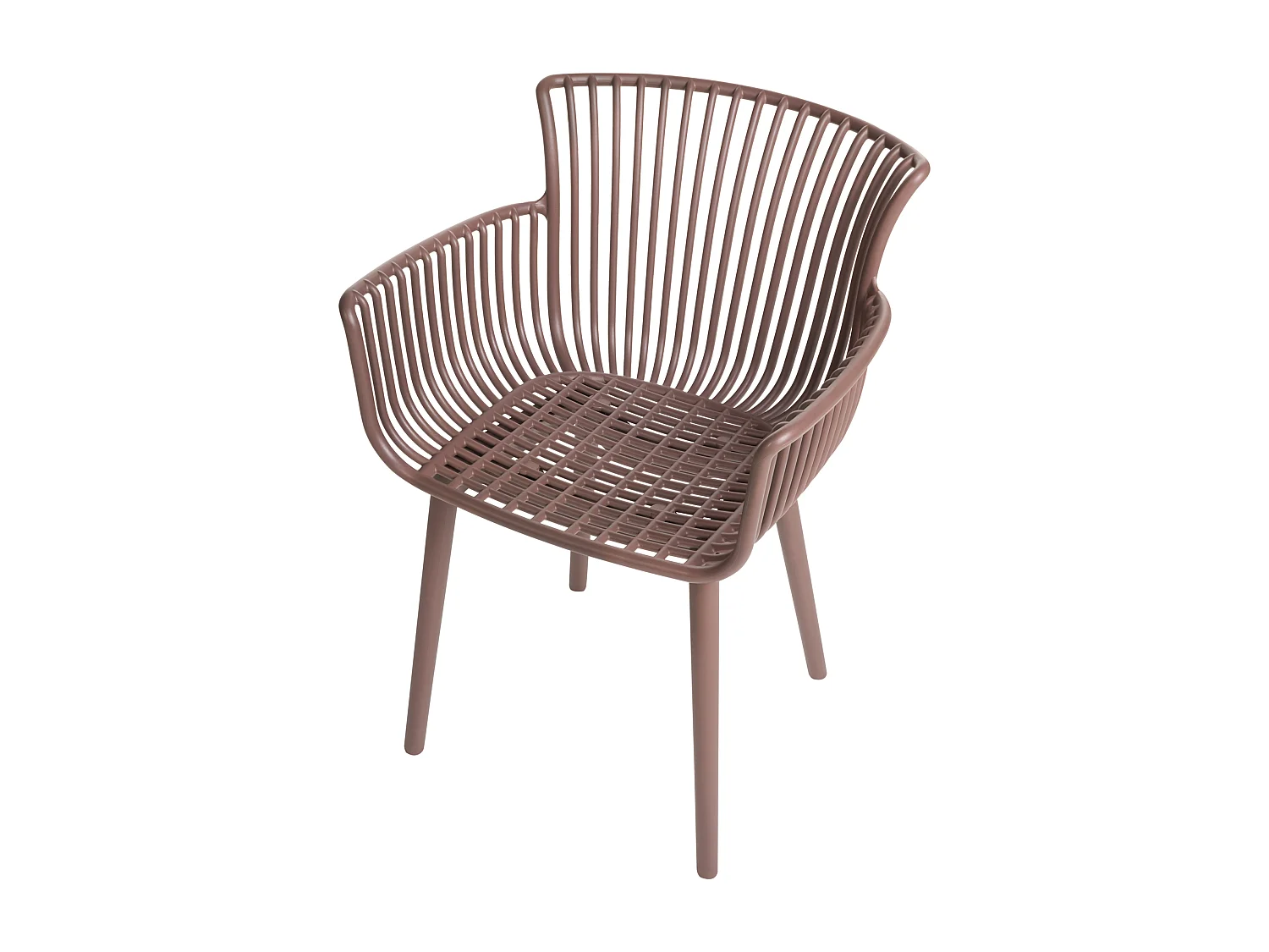 Lot de 4 chaises de jardin PESARO Marron