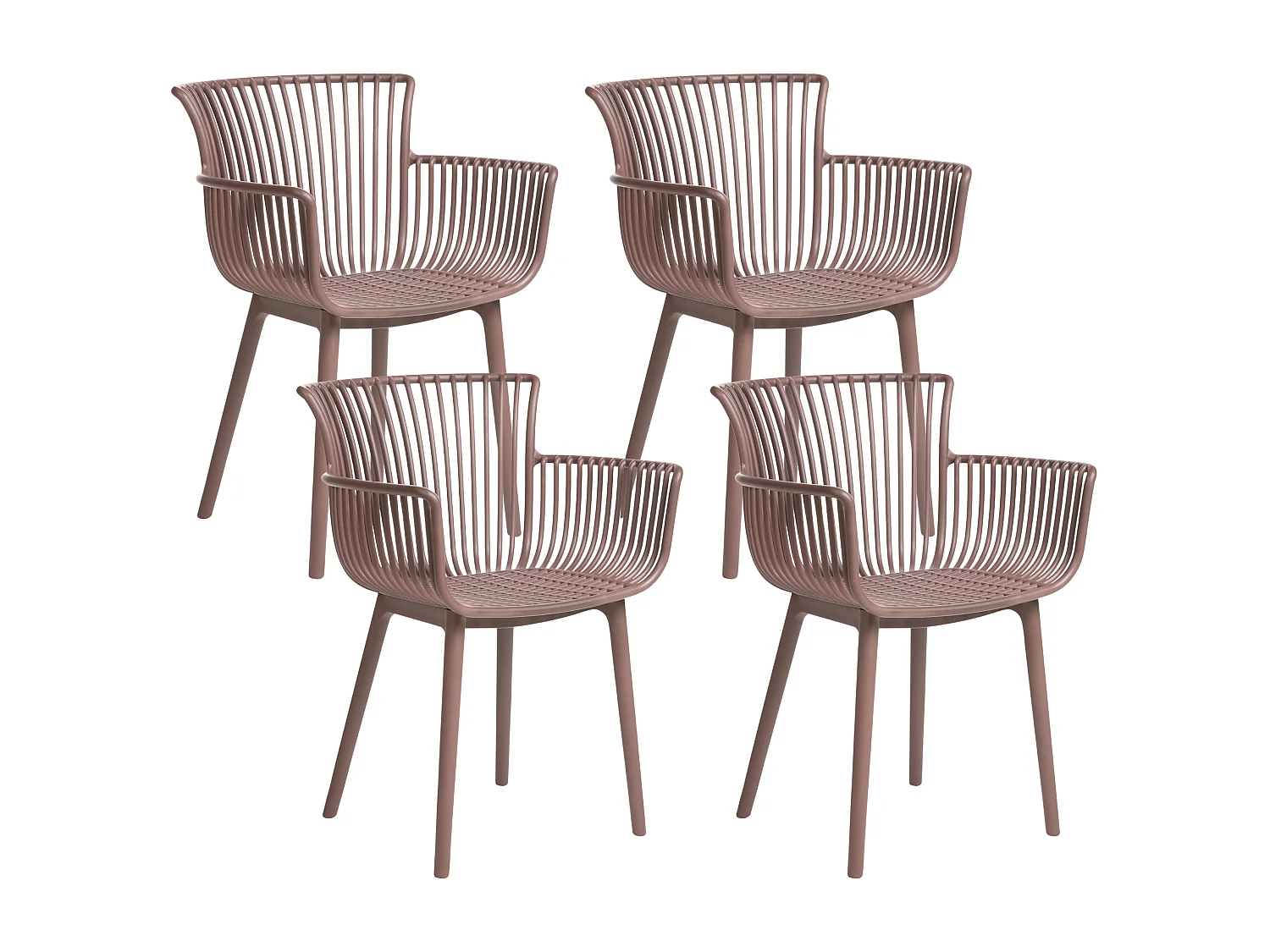 Lot de 4 chaises de jardin PESARO Marron