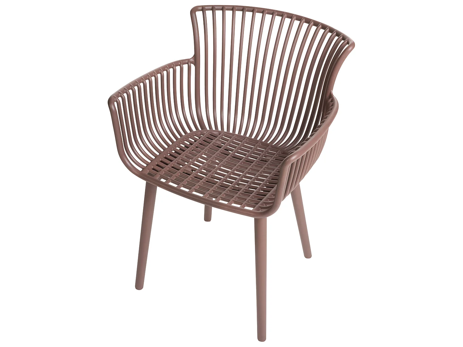 Lot de 4 chaises de jardin PESARO Marron
