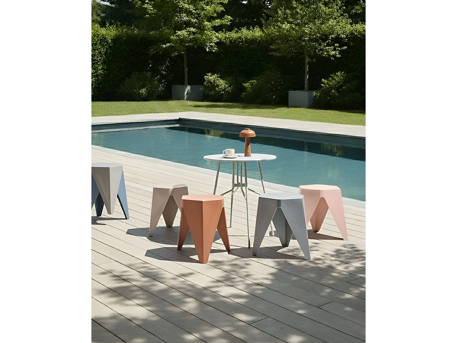 Set of 4 Garden Stools KARAVOS Multicolour