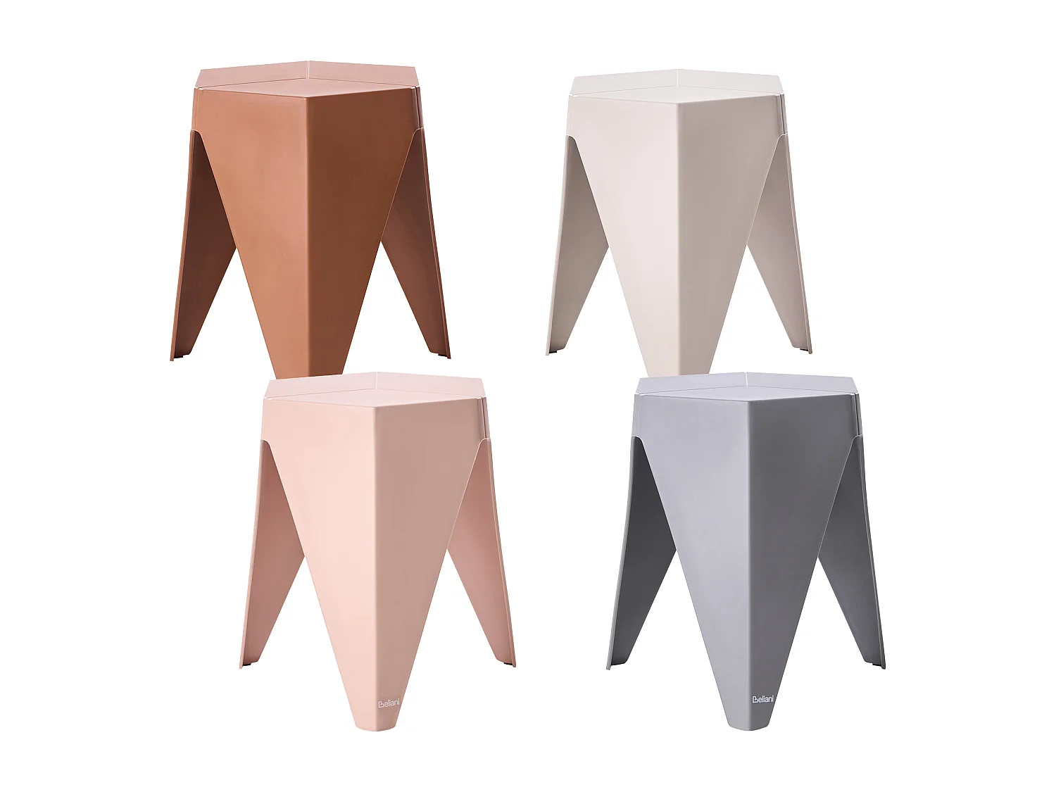 Set of 4 Garden Stools KARAVOS Multicolour