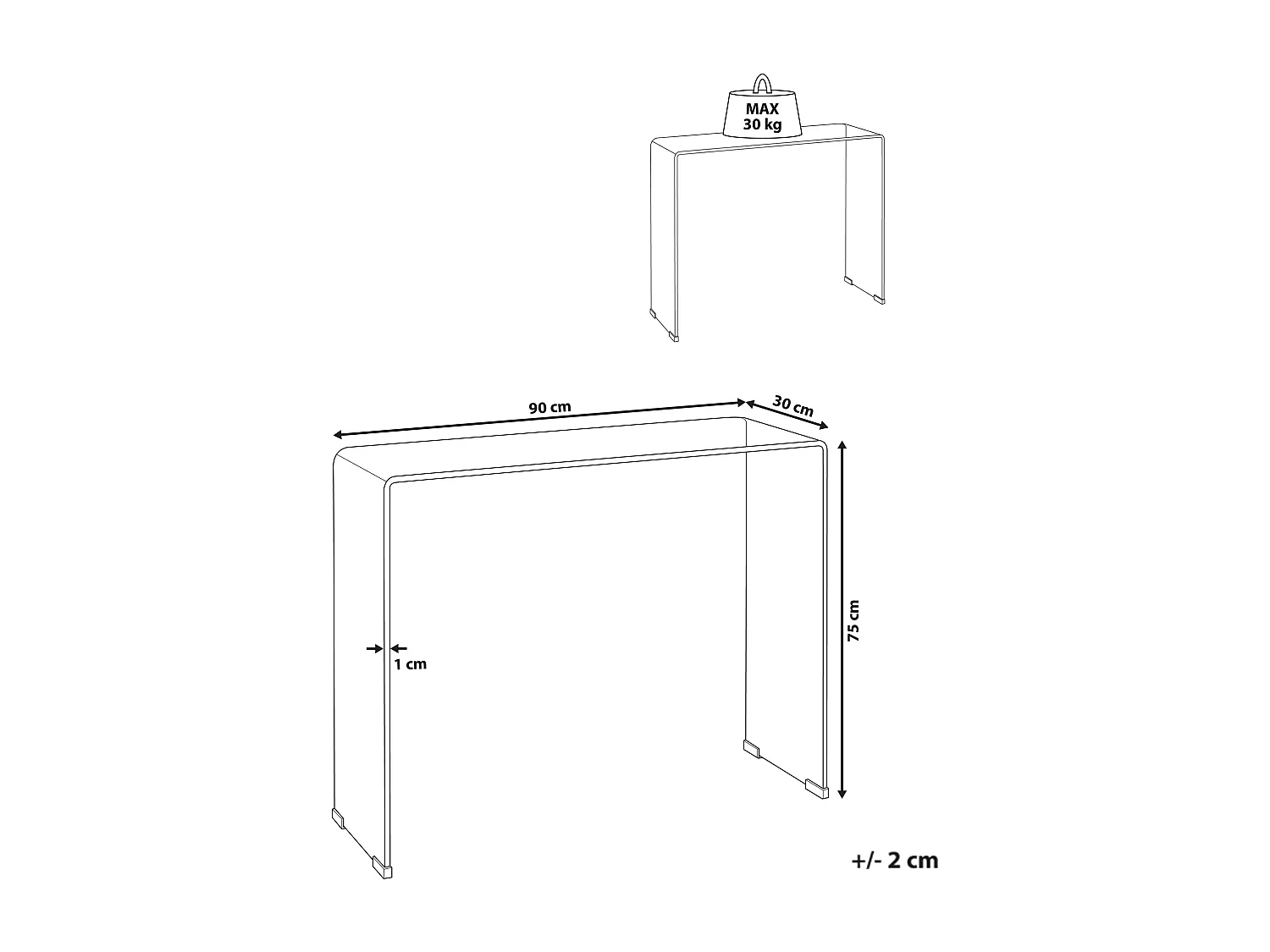 Console KENDALL Verre de sécurité Marron