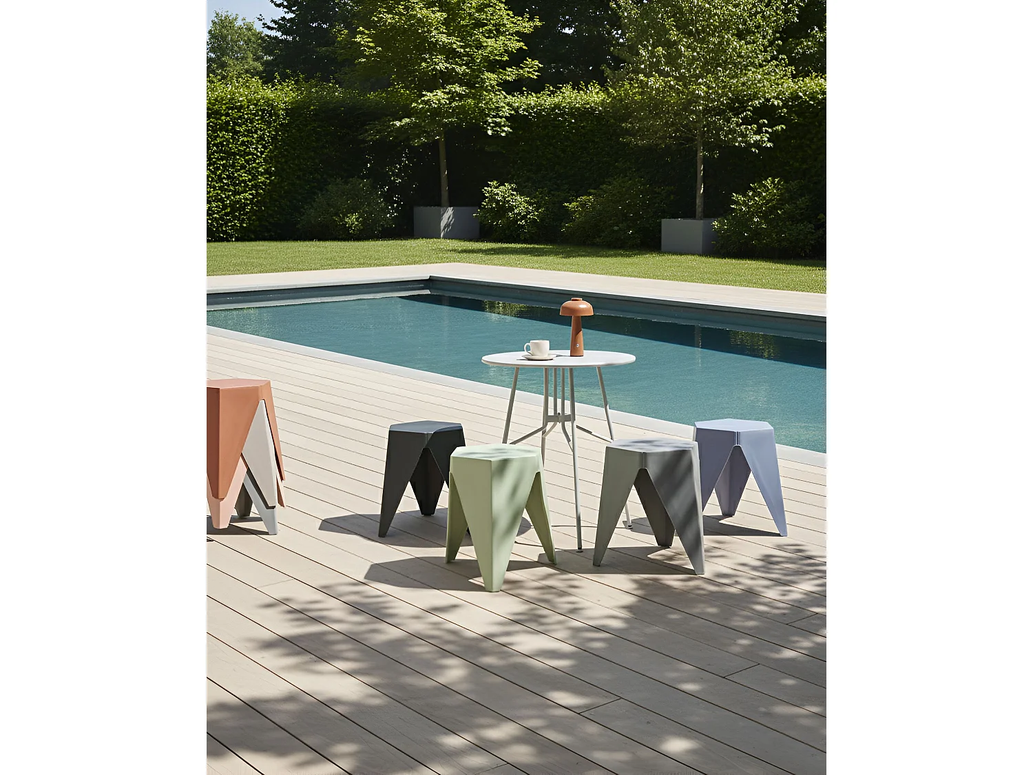 Lot de 4 tabourets de jardin KARAVOS Multicolore