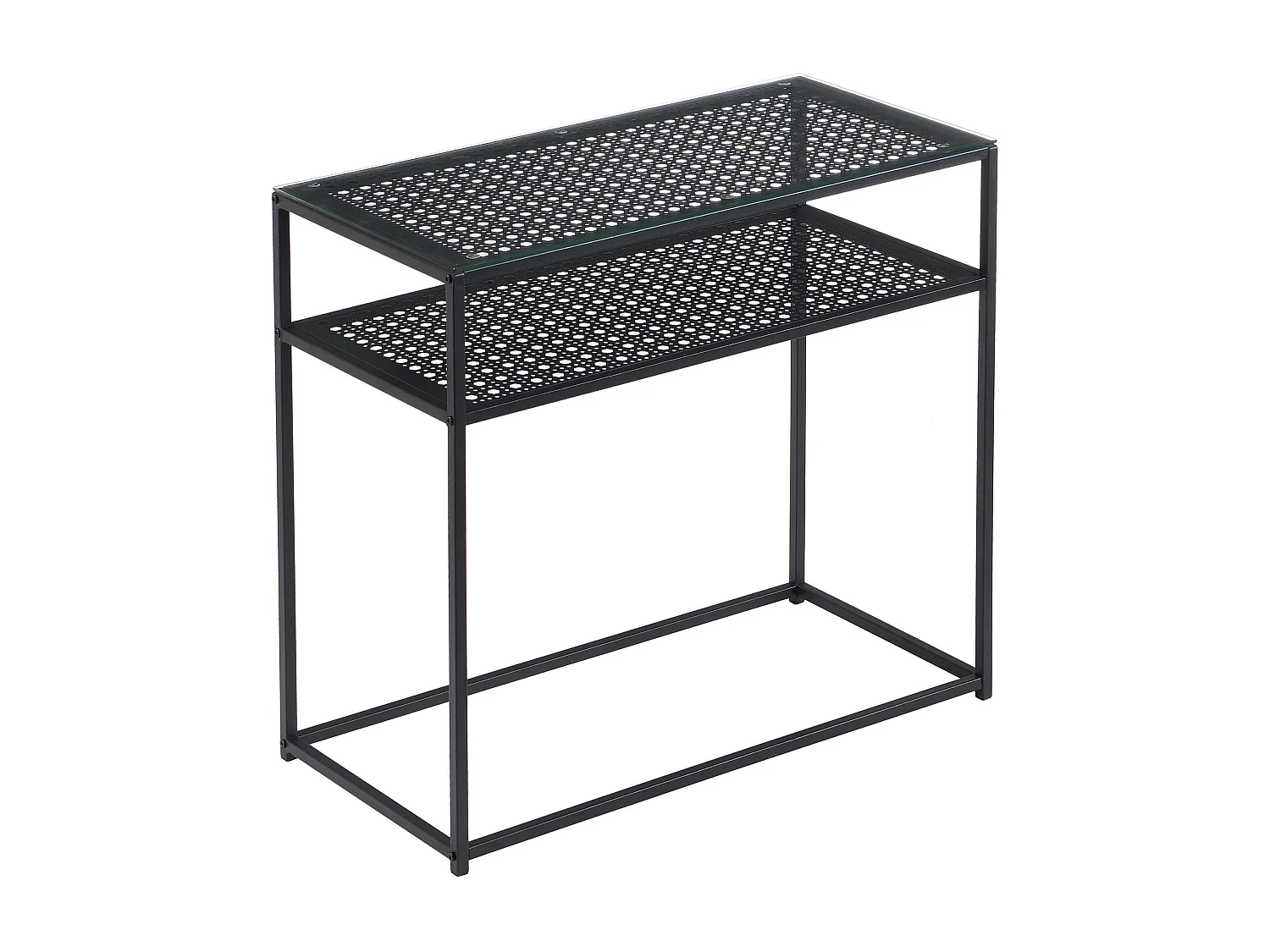 Console table de rangement verre métal 80 cm table de couloir étroite moderne