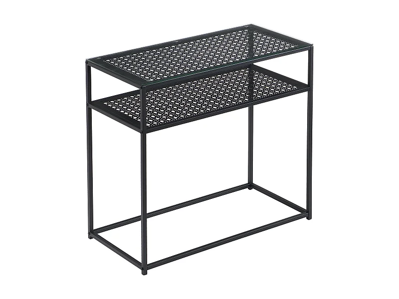 Console table de rangement verre métal 80 cm table de couloir étroite moderne