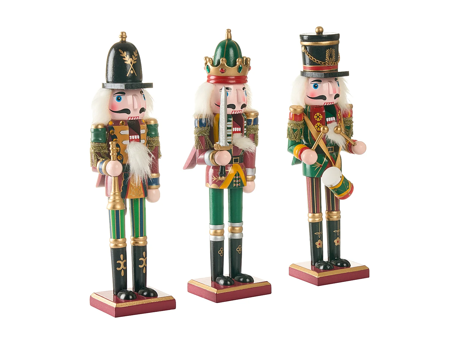 Lot de 3 figurines LJUSNAN Casse-noisette 30 cm Vert foncé