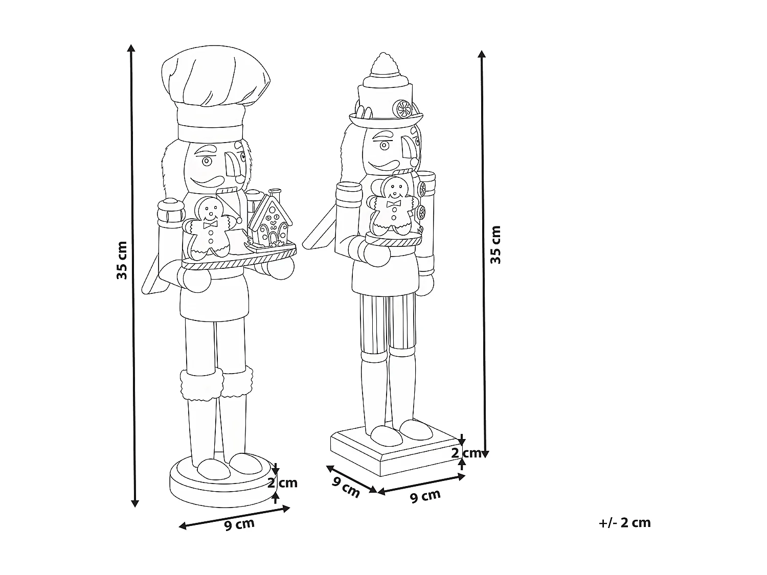 Lot de 2 figurines BODSJON Casse-noisette 35 cm Rouge/blanc