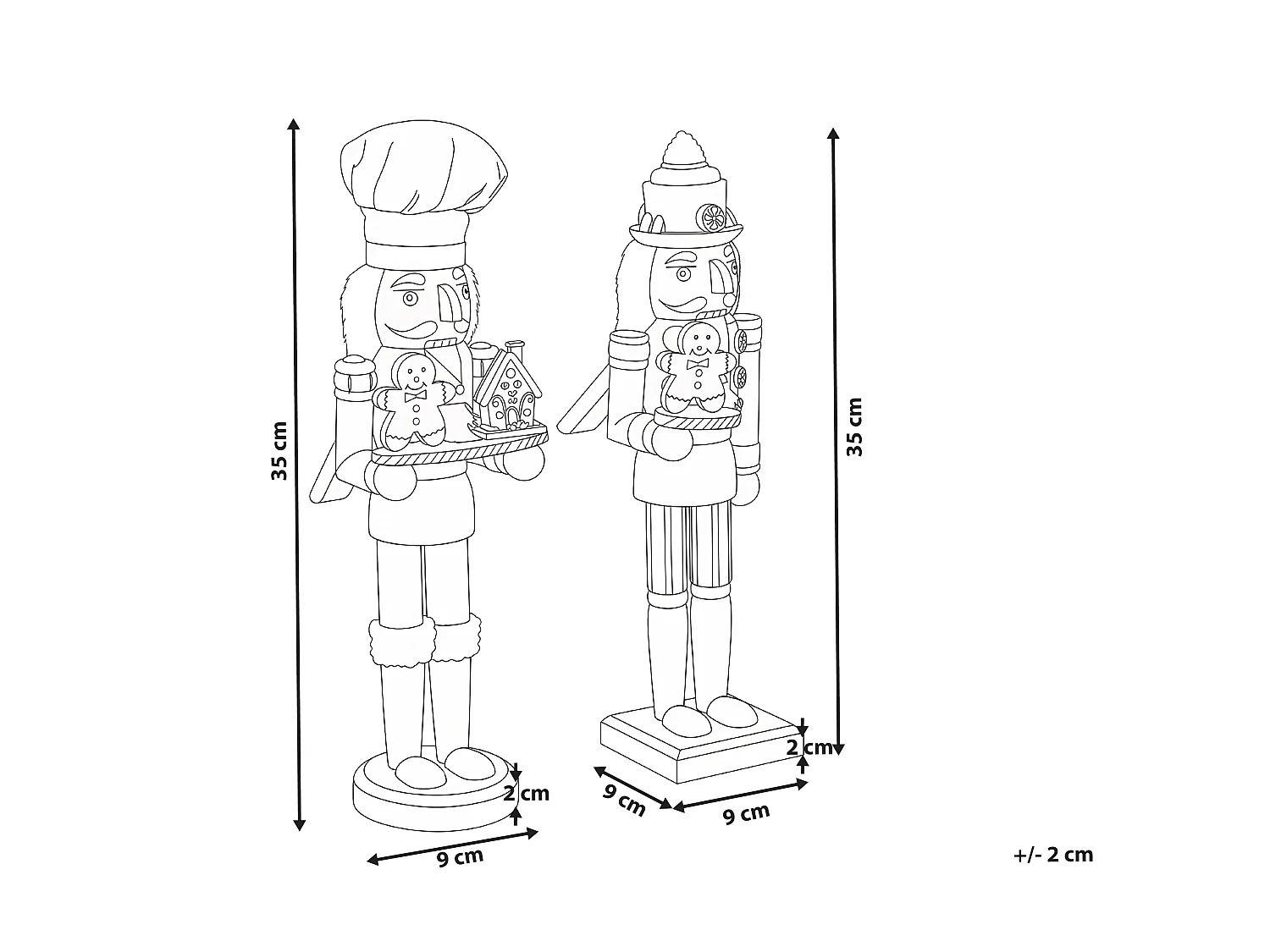 Set of 2 Figurines BODSJON Nutcracker 35 cm Red/ White