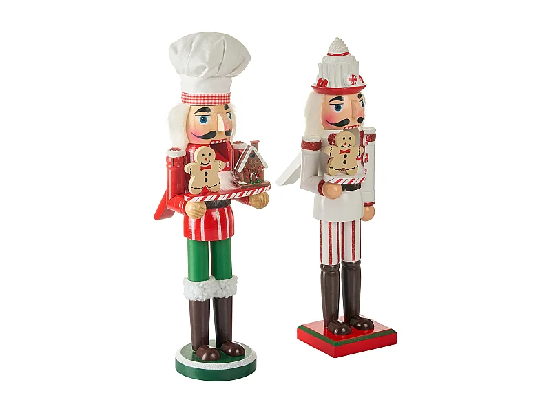 Lot de 2 figurines BODSJON Casse-noisette 35 cm Rouge/blanc
