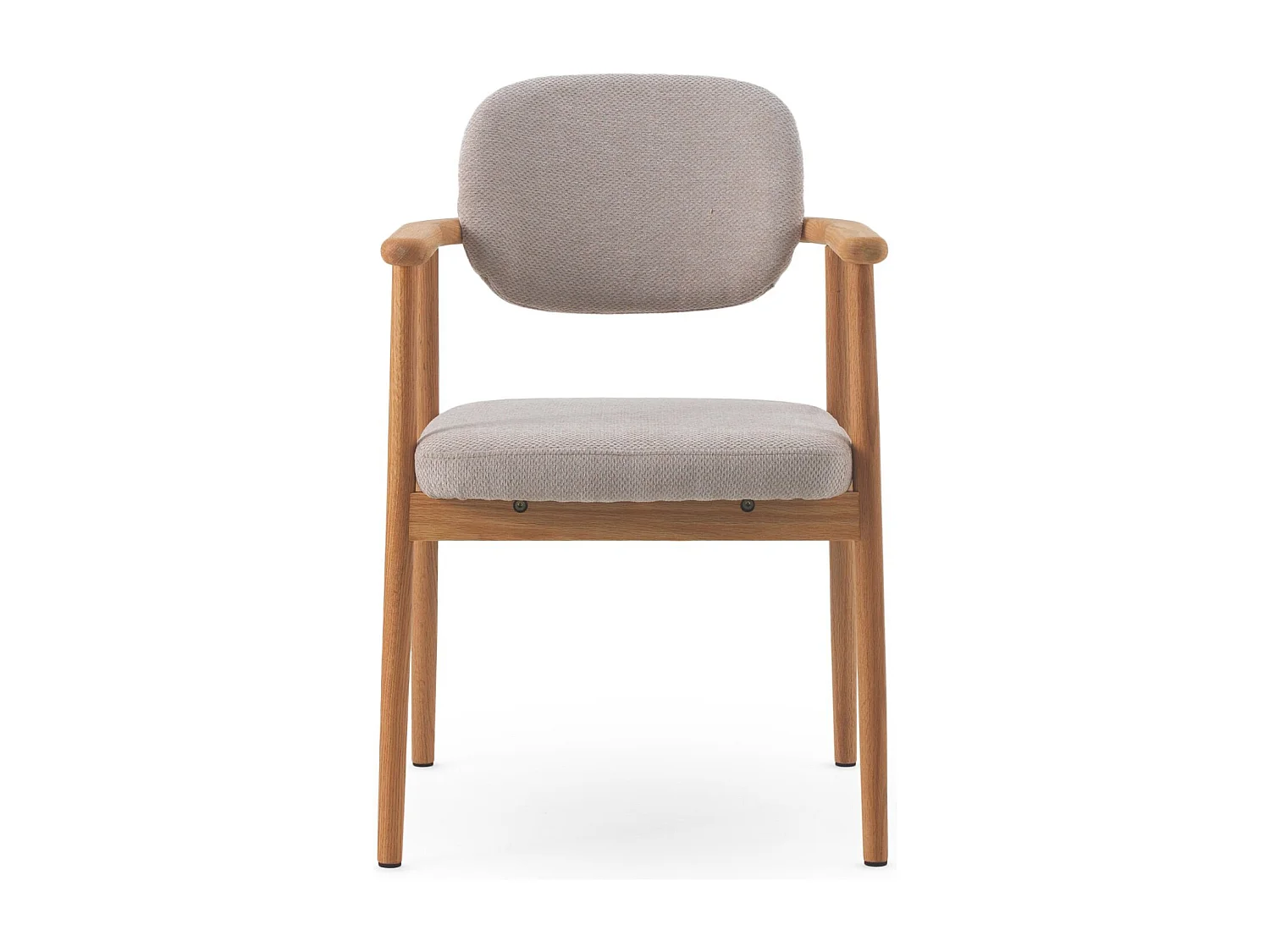 4er-set Sessel aus  eichenholz mit beigefarbenem bezug