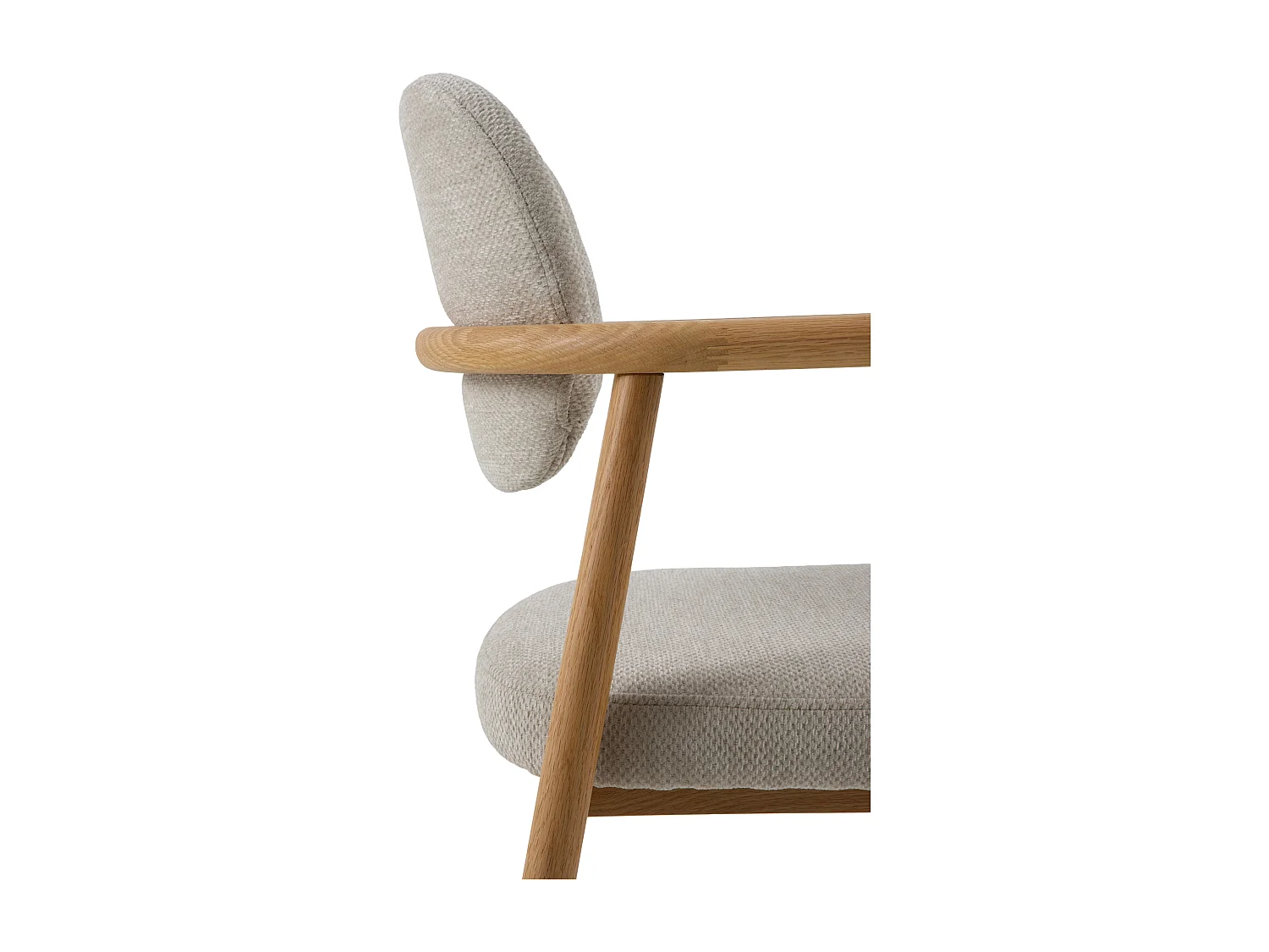 4er-set Sessel aus  eichenholz mit beigefarbenem bezug