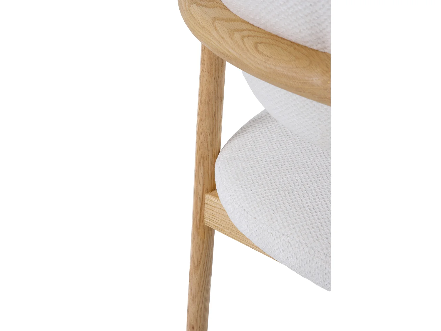 4er-set Sessel aus  eichenholz mit weissem bezug