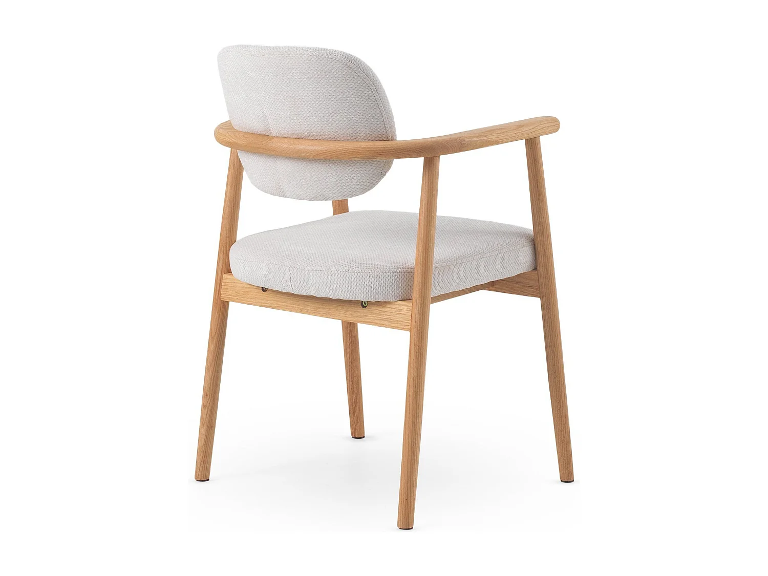 4er-set Sessel aus  eichenholz mit weissem bezug