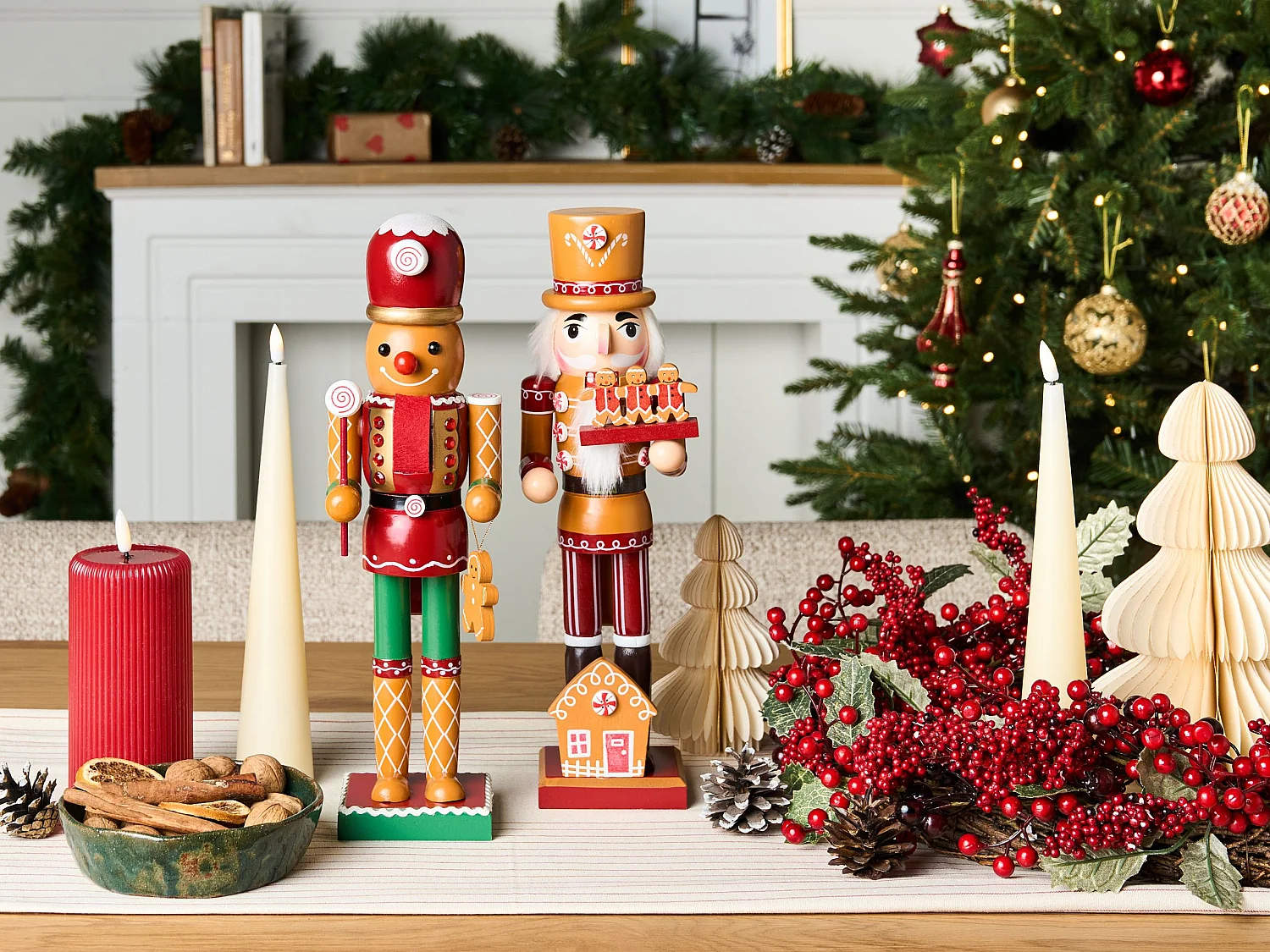 Lot de 2 figurines GRANSJON Casse-noisette 35 cm Orange