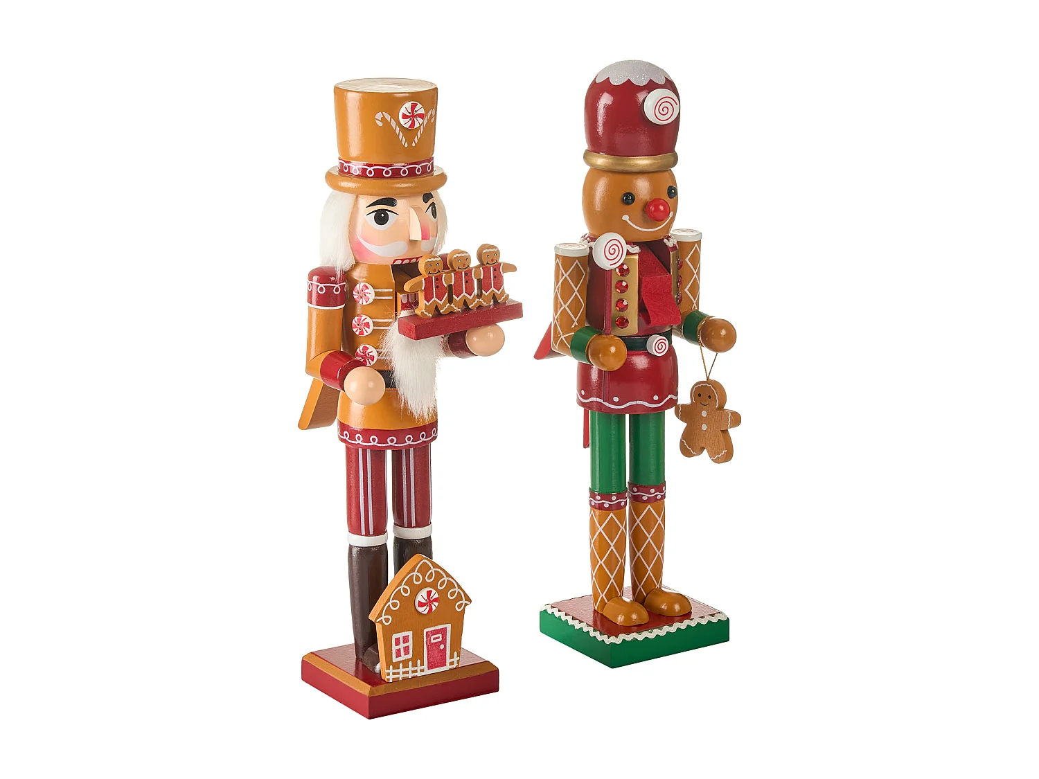 Lot de 2 figurines GRANSJON Casse-noisette 35 cm Orange