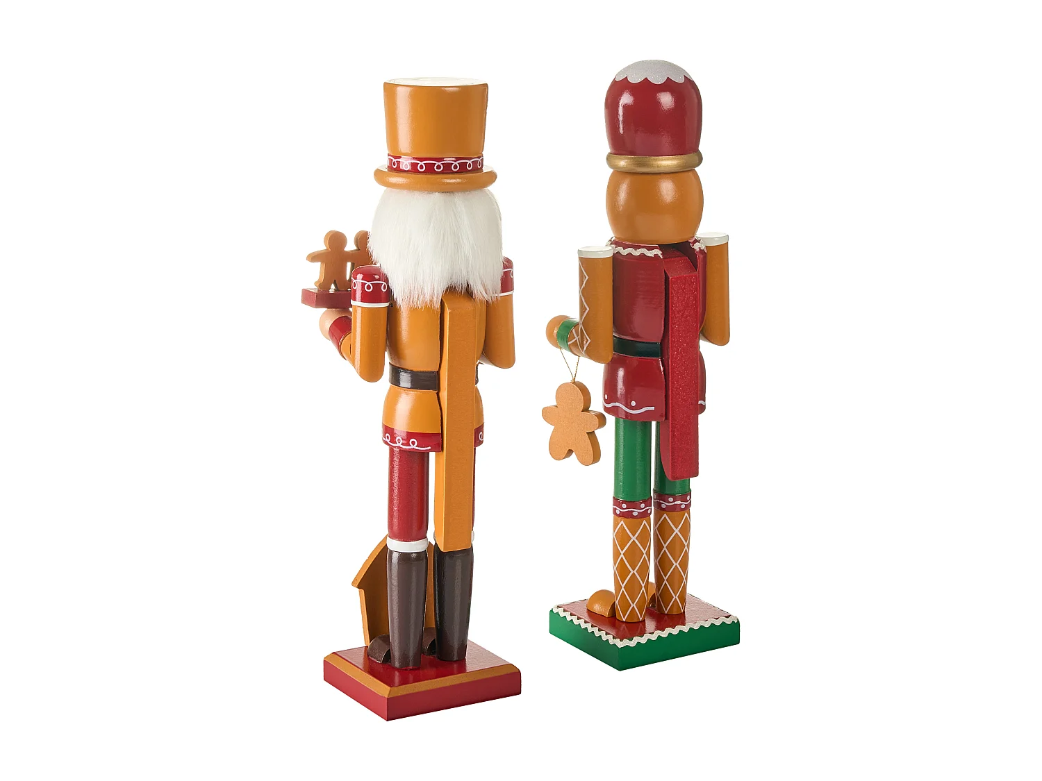 Lot de 2 figurines GRANSJON Casse-noisette 35 cm Orange