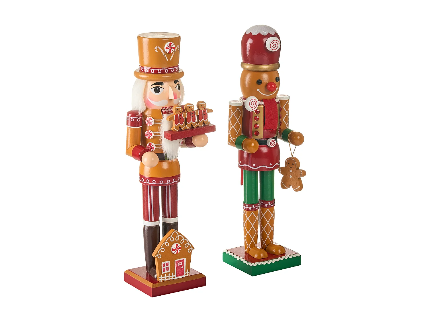 Lot de 2 figurines GRANSJON Casse-noisette 35 cm Orange
