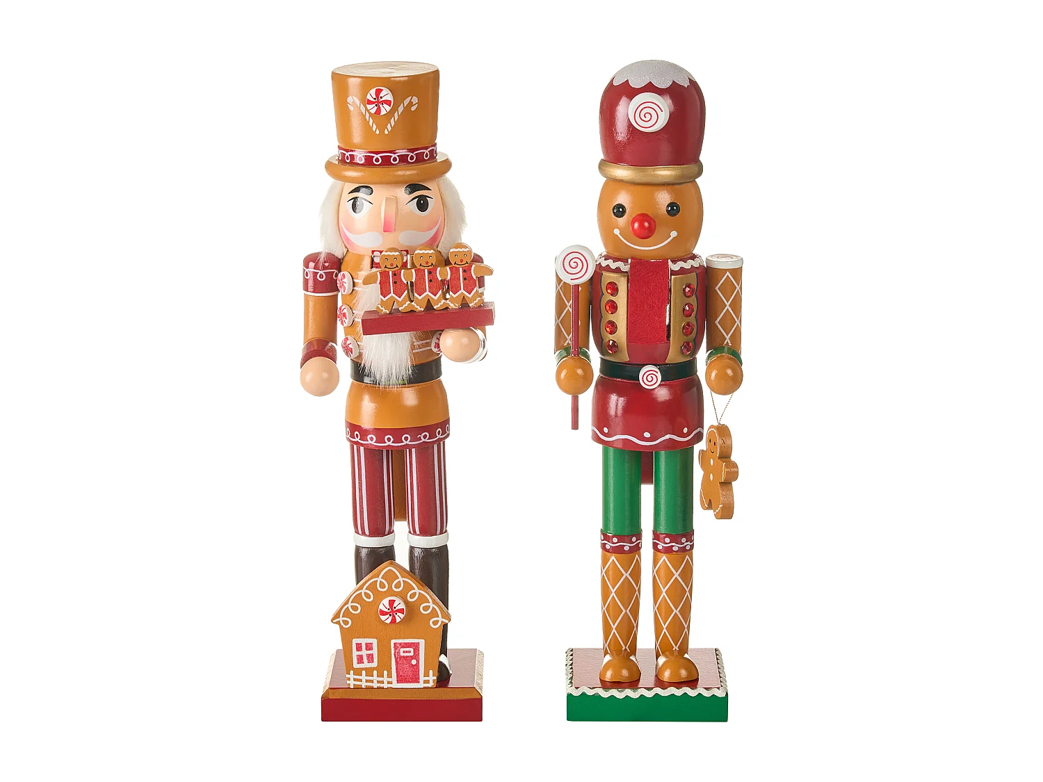 Lot de 2 figurines GRANSJON Casse-noisette 35 cm Orange