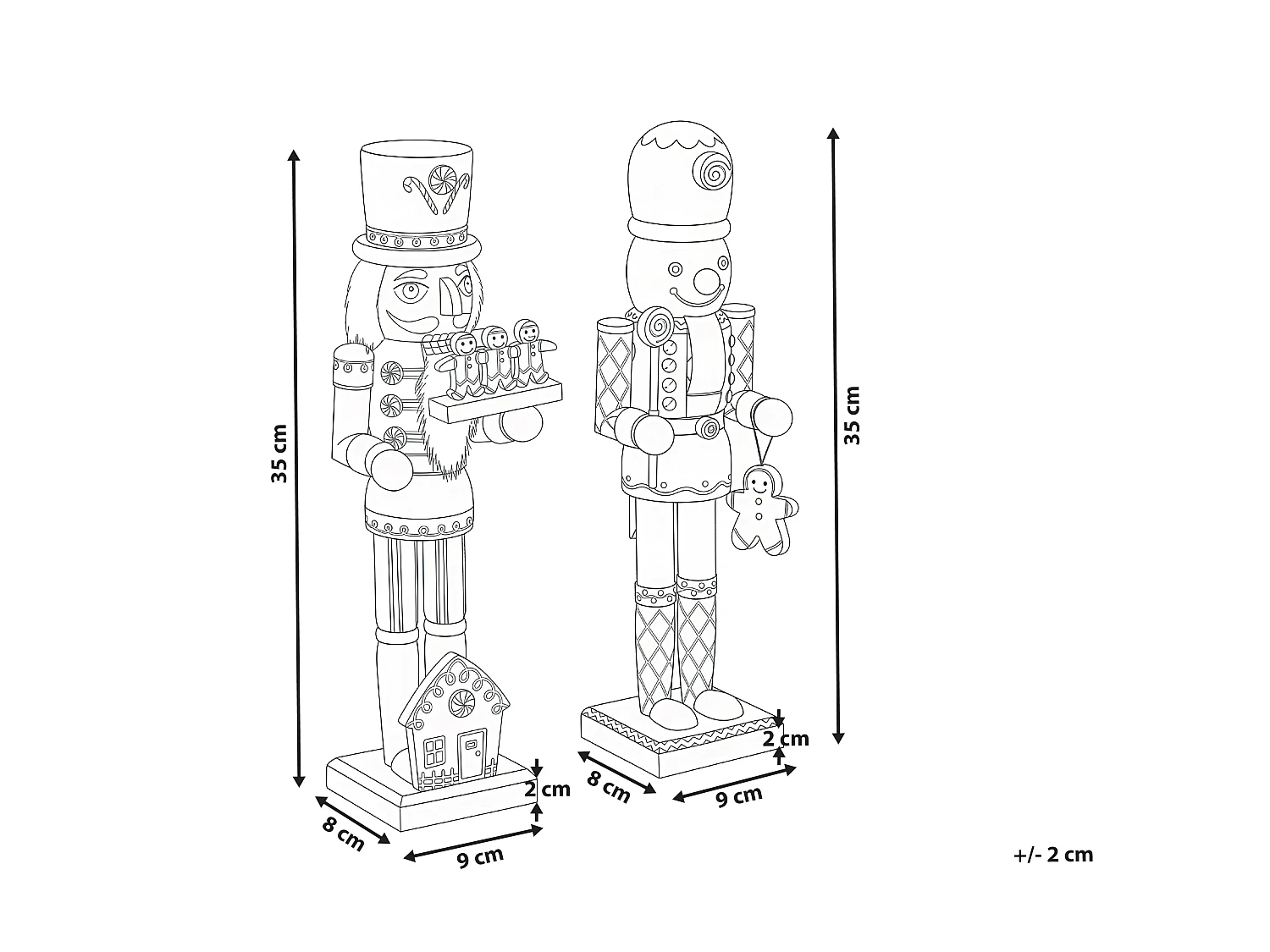 Set of 2 Figurines GRANSJON Nutcracker 35 cm Orange