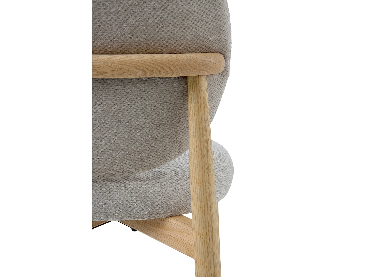 4er-set stühle aus  eichenholz mit beigem bezug