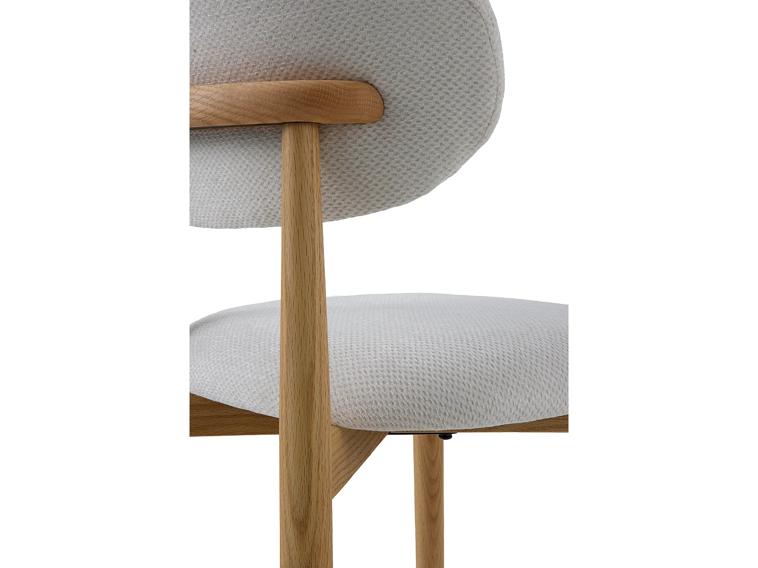 4er-set stühle aus  eichenholz mit beigem bezug